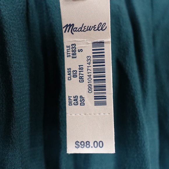 Madewell Blue Green Wrap Skirt Asymmetrical Knee-Length - Picture 8 of 10